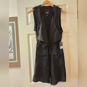 Simply Vera Wang Black Sleeveless Vest Dress with Tie Waist